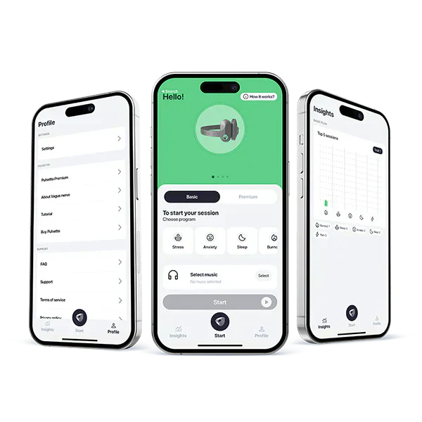 Pulsetto app in use on a phone