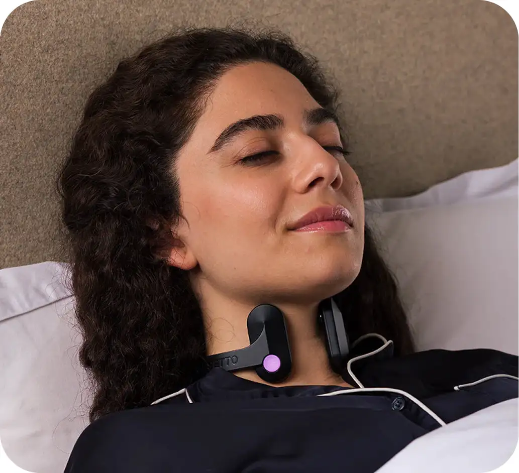 Woman using Pulsetto device