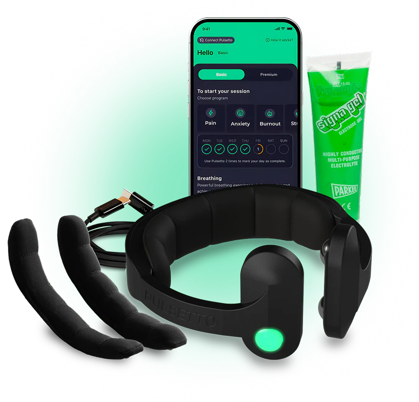Pulsetto device, app and gel